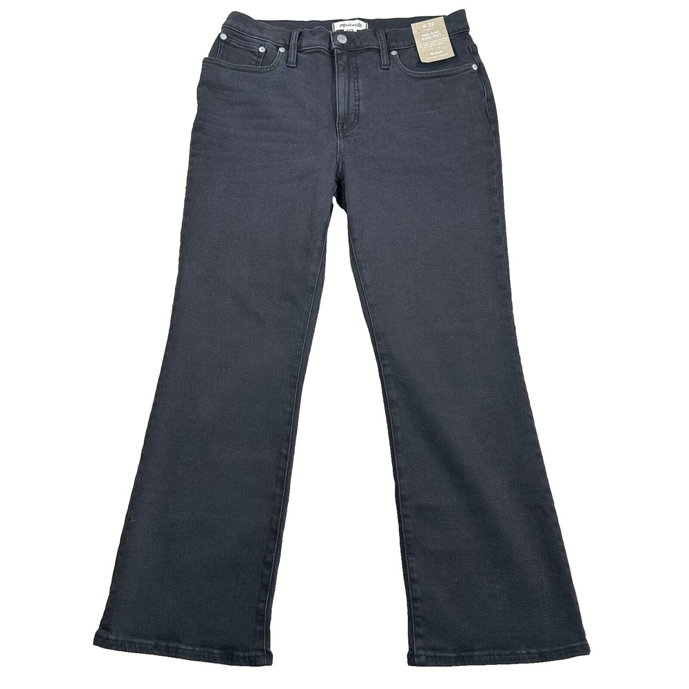Madewell Womens Size 30 Mid Rise Kick Out Crop Jeans in Starkey Wash NJ110